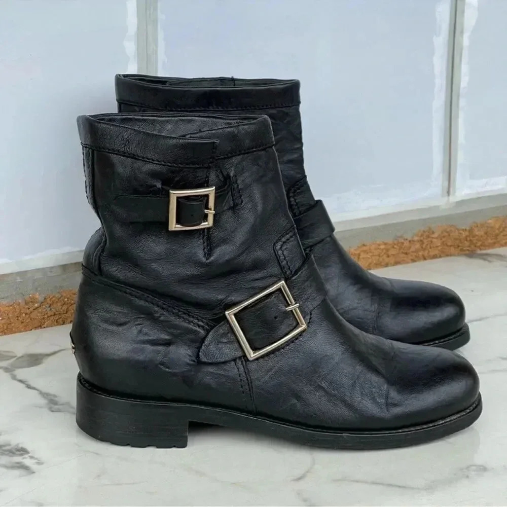 JIMMY CHOO Youth biker ankle boots 38 /7.5